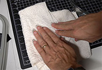 drying with towel