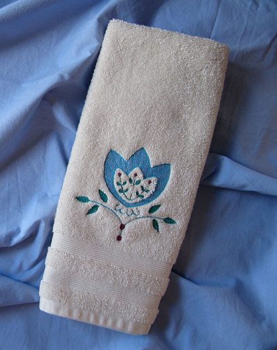 Embroidering on hand towels