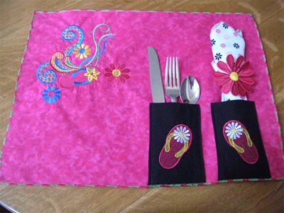 embroidered placemat