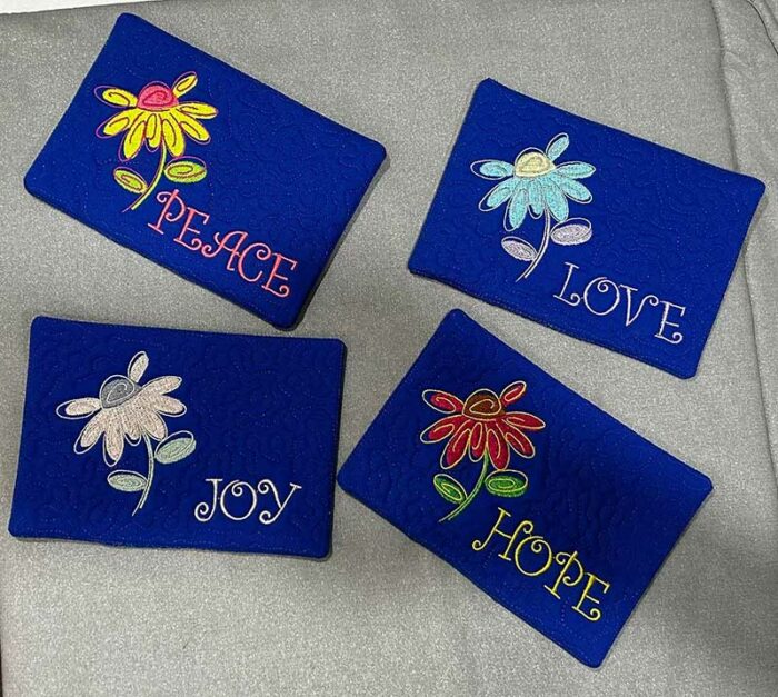 spring fling flower mug rugs