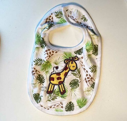 jungle applique giraffe bib