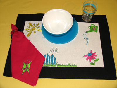 spring fling napkin placemat