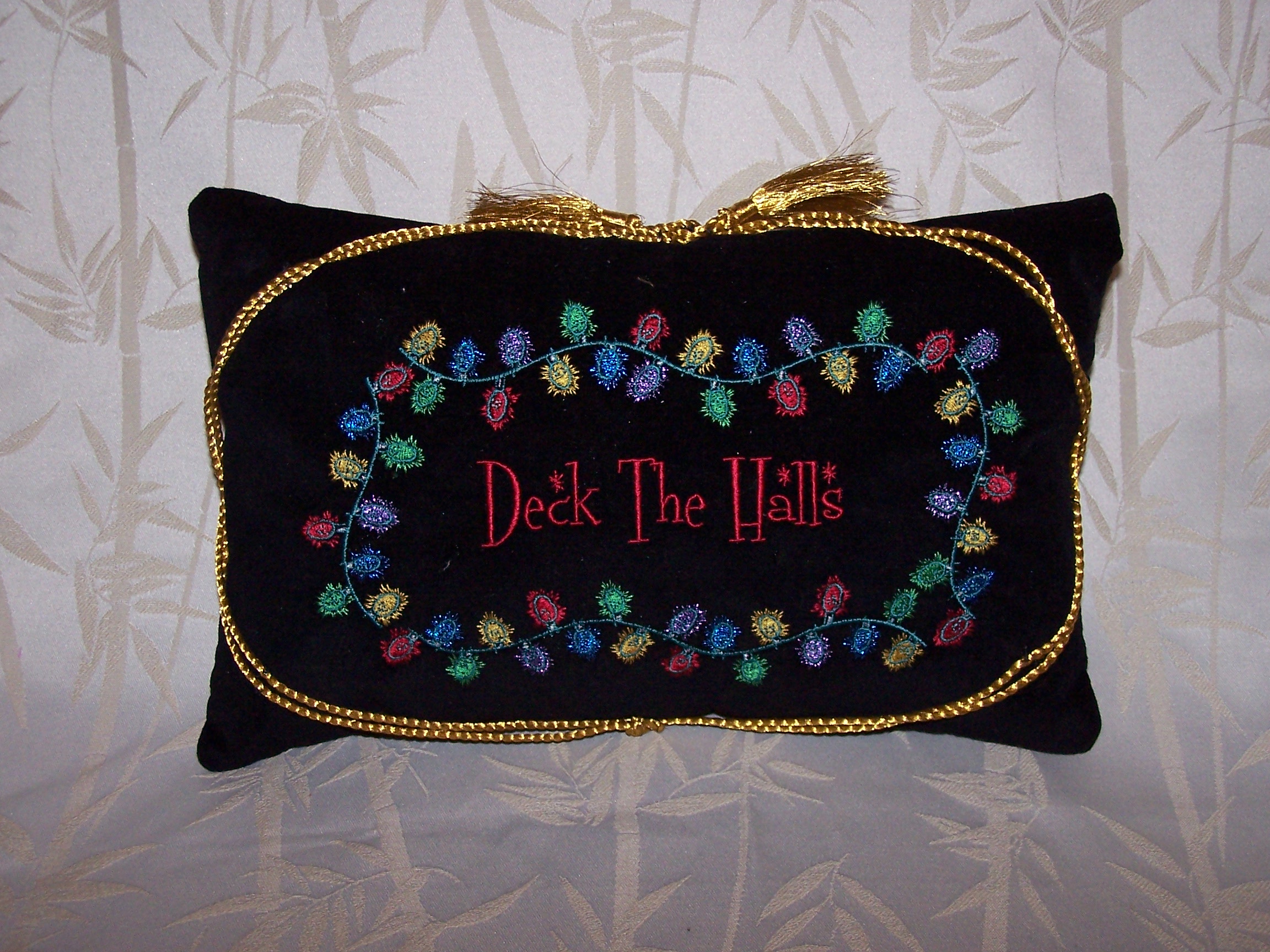 Christmas lights cushion