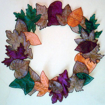 3D fall leaves wreath