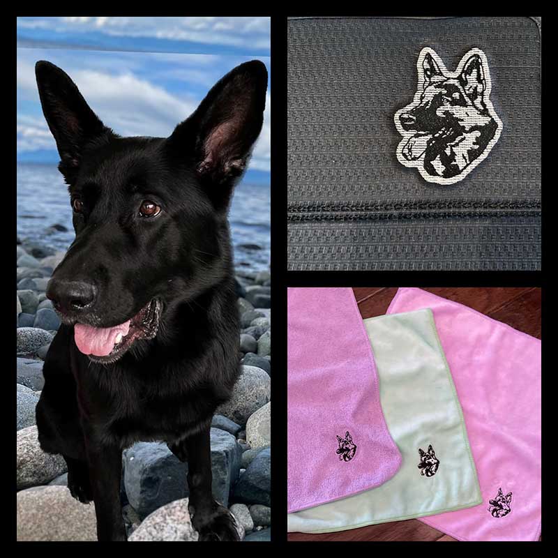 german shepherd towel