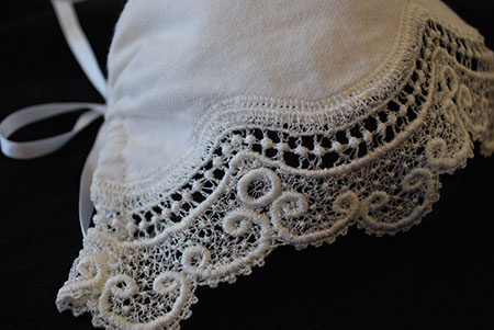 lace trim bonnet