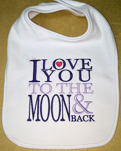 love you to the moon bib