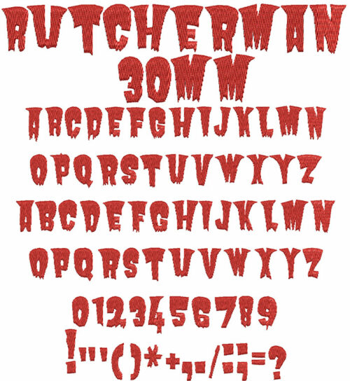 Butcherman 30mm Font 1