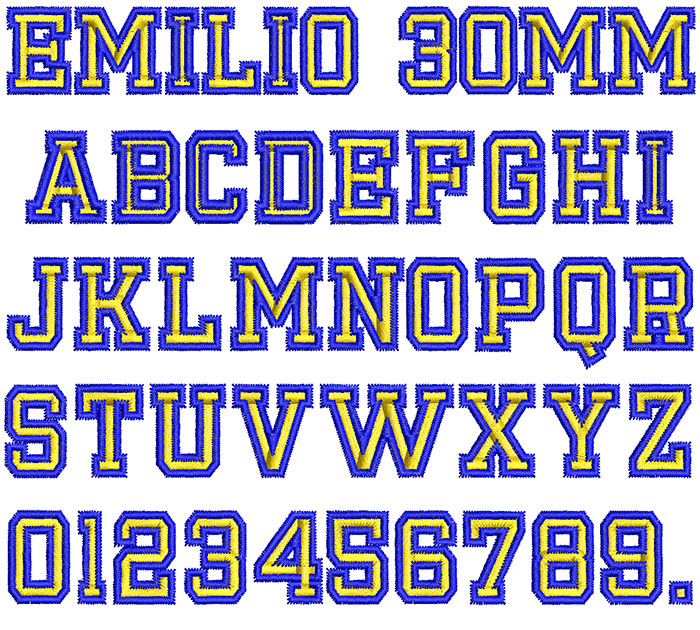 Emilio 2 Color 30mm Font 1