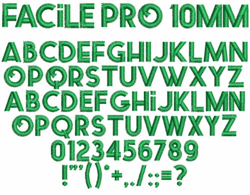 Facile Pro 10mm Font 1