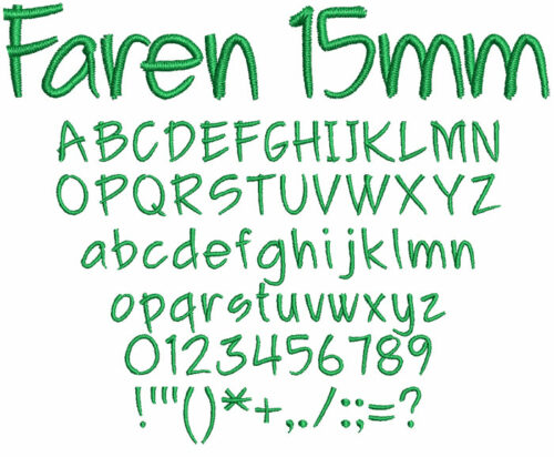 Faren 15mm Font 1