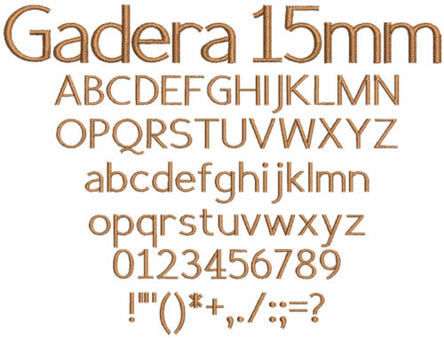 Gadera 15mm Font 1