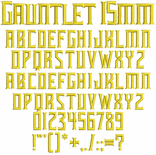 Gauntlet 15mm Font 1