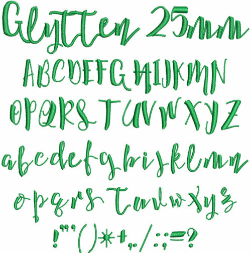 Glytten 25mm Font 1