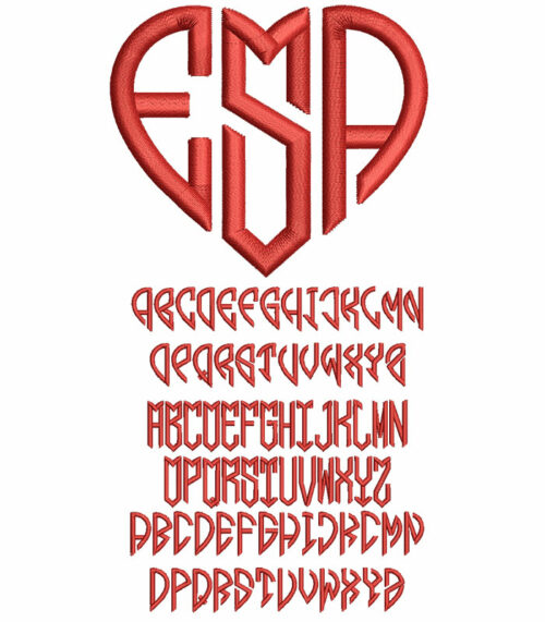 Hearts Mono 50mm Font 1