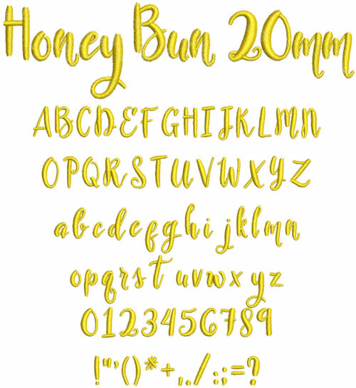 Honey Bun 20mm Font 1