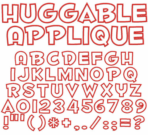 Huggable Applique 50mm Font 1