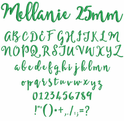 Mellanie 25mm Font 1