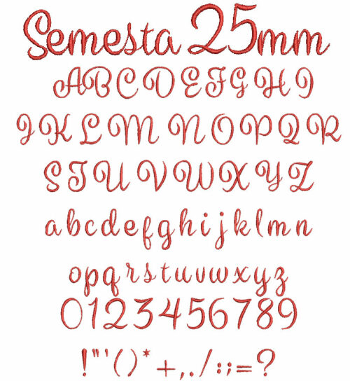 Semesta 25mm Font 1