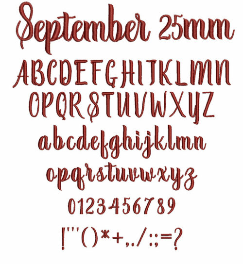 September 25mm Font 1