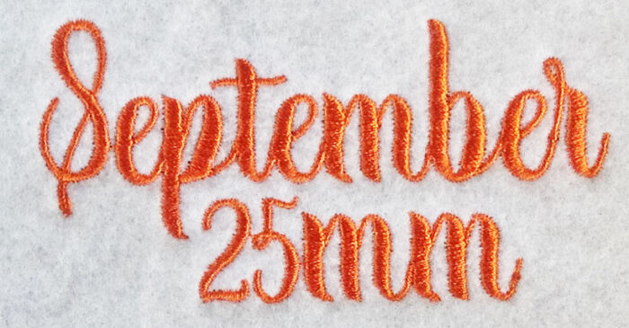 September 25mm Font 3