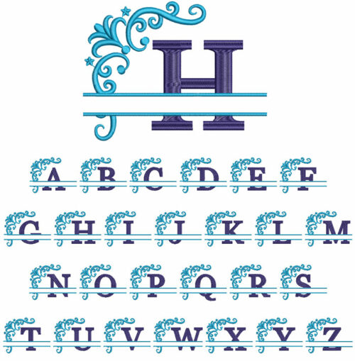 Split 2 Color Monogram 100mm Font 1