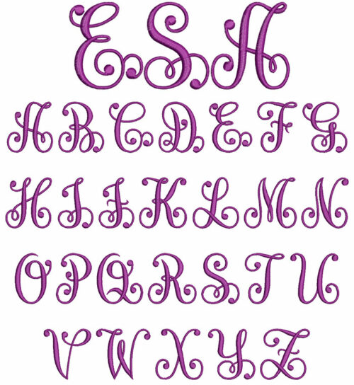 Swirling Monogram 50mm Font 1