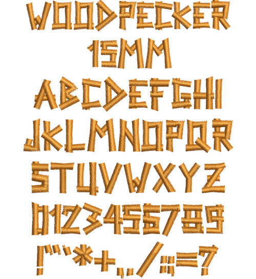 Woodpecker 15mm Font 1