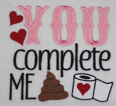 you complete me embroidery design