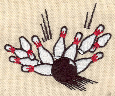 Embroidery Design: Bowling strike 3.30w X 2.75h