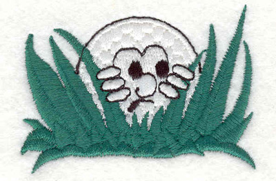 Embroidery Design: Golf ball hiding 2.50"w X 1.80"h