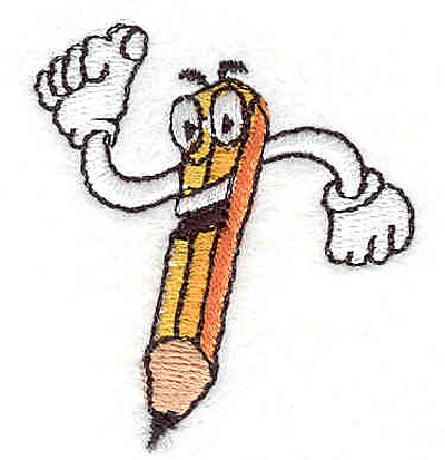 Embroidery Design: Pencil man 1.58"w X 1.78"h