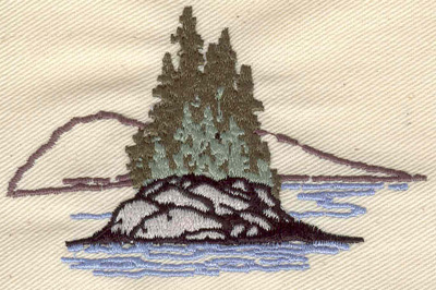 Embroidery Design: Island Scene 3.36w X 2.26h