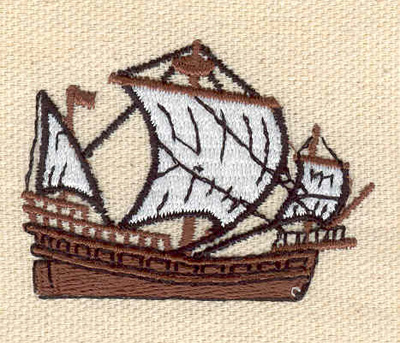 Embroidery Design: Sailing ship 2.06w X 1.50h