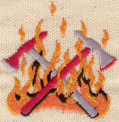 Embroidery Design: Flames and axes 1.94w X 2.01h