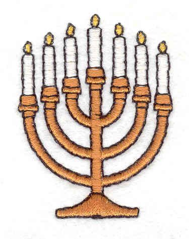 Embroidery Design: Menorah 1.53"w X 2.05"h