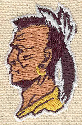 Embroidery Design: Indian head 1.06w X 1.69h