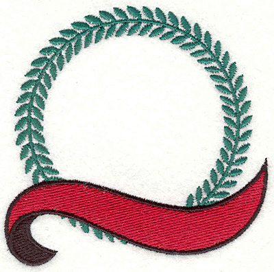 Embroidery Design: Wreath Banner3.50" x 3.62"