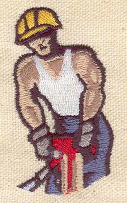 Embroidery Design: Construction worker 2.50w X 1.38h