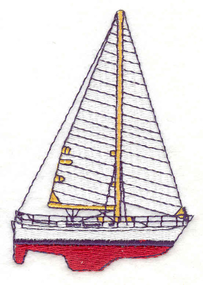 Embroidery Design: Sailboat A 2.50"w X 4.20"h