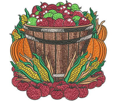 Embroidery Design: Farmers Market Basket Lg 4.50w X 4.59h