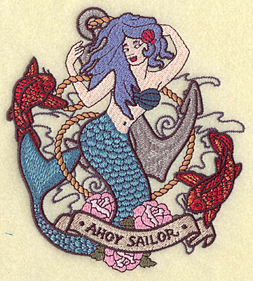 Embroidery Design: Mermaid 5.45w X 4.97h