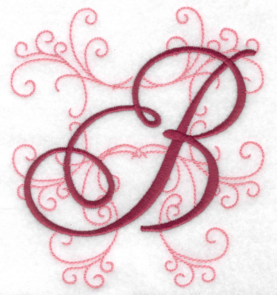 Embroidery Design: B large 4.46w X 4.97h