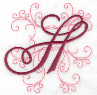 Embroidery Design: H large 4.82w X 4.97h