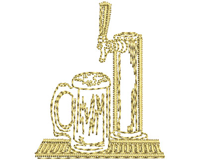 Embroidery Design: Beer On Tap 1.23w X 1.49h