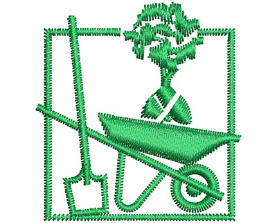 Embroidery Design: Gardening Tools 1.43w X 1.52h