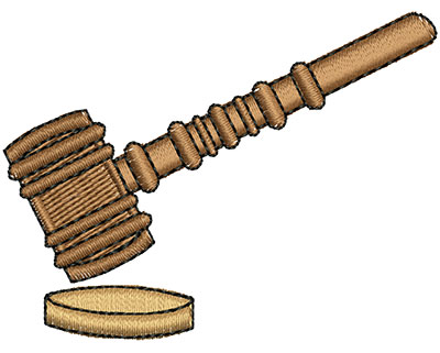 Embroidery Design: Judge Gavel 2.44w X 1.85h