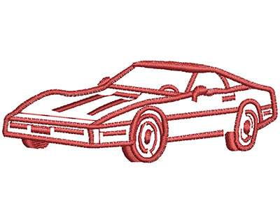 Embroidery Design: Sports Car Outline 3.56w X 1.32h