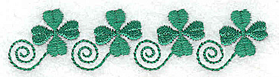 Embroidery Design: Four shamrocks  3.39w X 0.81h