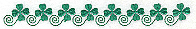 Embroidery Design: Row of shamrocks eight 6.69w X 0.81h